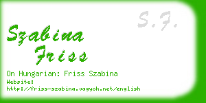 szabina friss business card